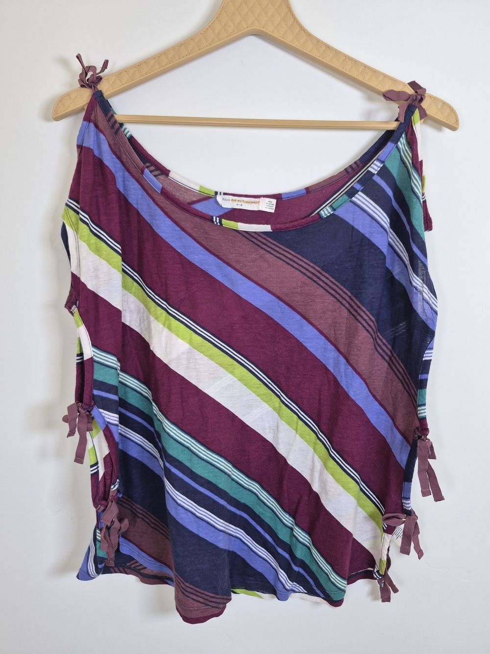 Anthropologie Pilcro Striped Side Tie Tank Top Multicolor Size M (Flawed)